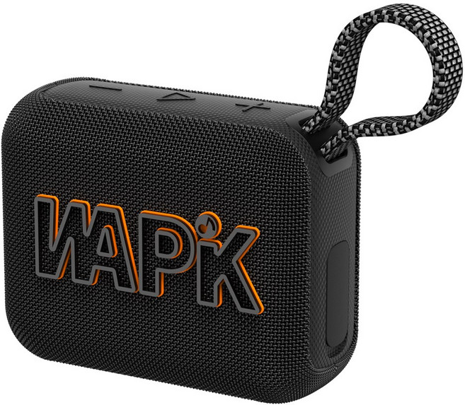 와피크 무선 미니 블루투스 스피커 휴대용 캠핑용 고음질 IPX7 방수, 블랙, AERO5