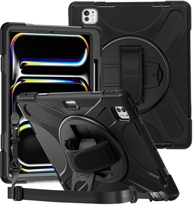 아이패드 프로 7세대 13인치 M4 라운드 아머 케이스, 블랙, 1개
