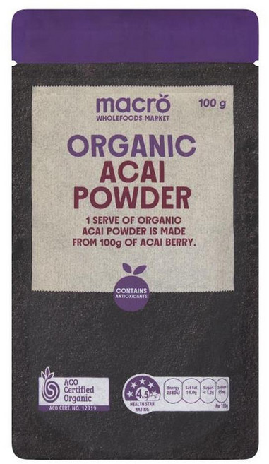 Macro 아사이 파우더 100g 1팩 Macro Organic Acai Powder 100g, 1개