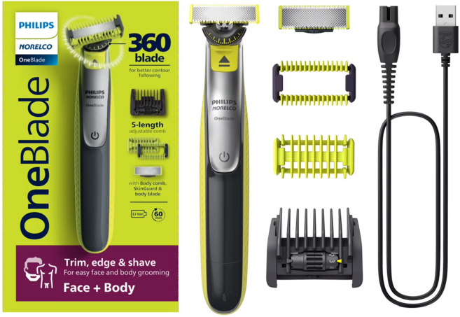 [미국발송] 필립스 노렐코 원블레이드 360 5-in-1 트리머 면도기 QP2834/70