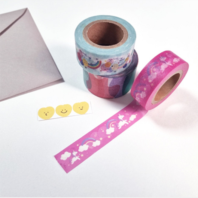 [삼영피피] 20mm x 10m 15개 마스킹테이프 주문제작 아이돌 마테 굿즈제작, 쉬링크+단면라벨