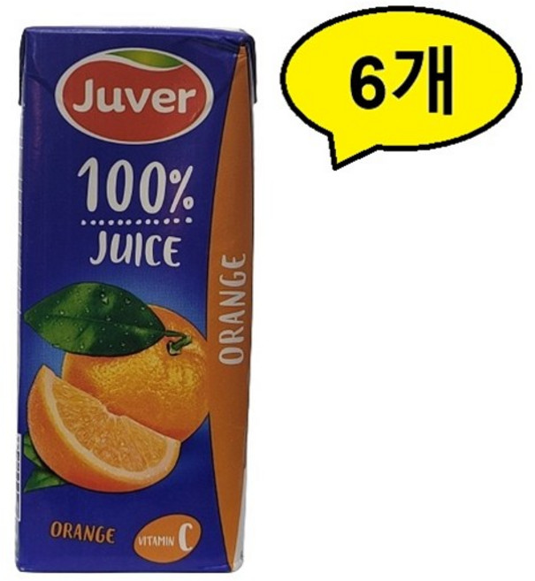 후버 오렌지주스 과즙팩음료 200ml x 24개, 6개
