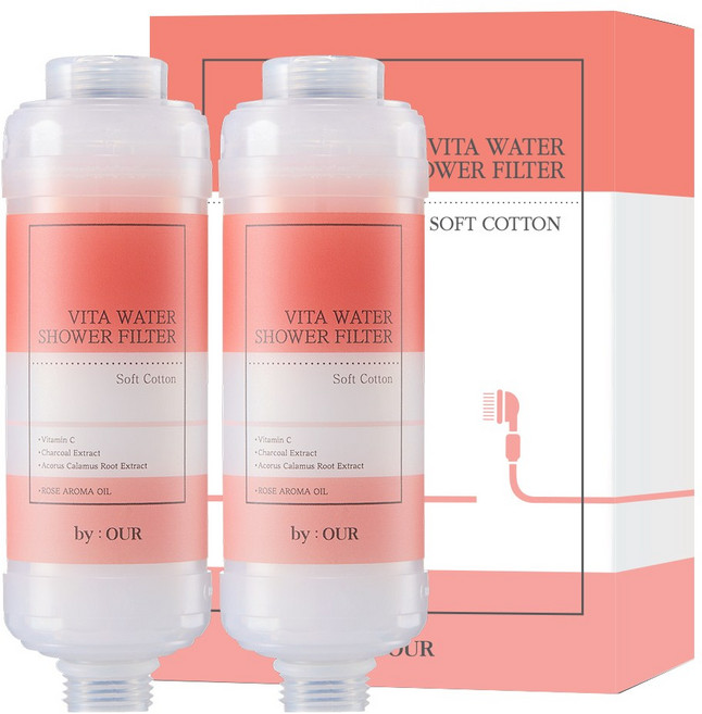 바이아우어 더 안심 비타워터 샤워필터, 2개, 소프트코튼향