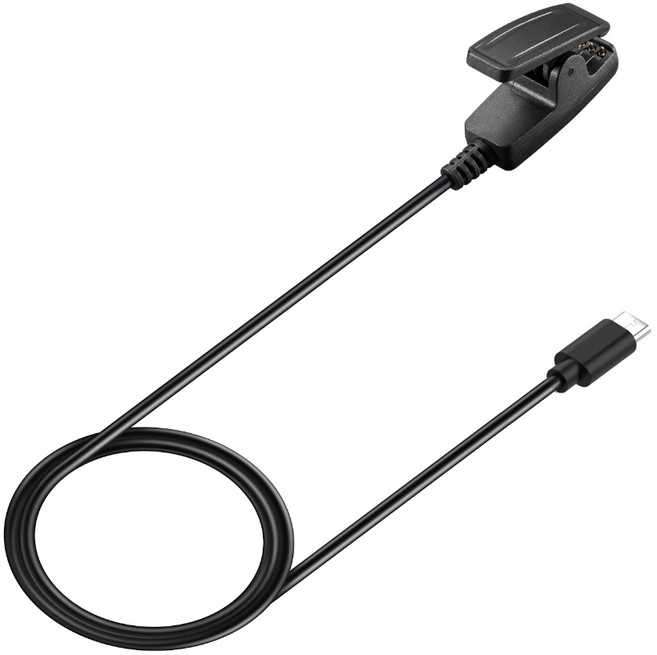 Garmin Lily 1代 2代 通用 智慧手錶充電線, 1個, TYPE C 接口充電線, 黑色
