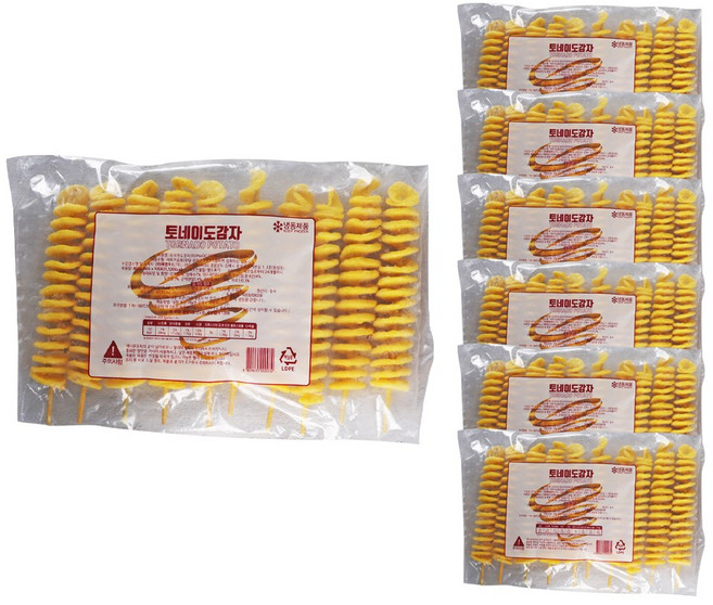 푸드올마켓_ 화영푸드 회오리 감자 800g/ 냉동 한박스 ((80g x 10ea) x 6pak), 800g, 6개