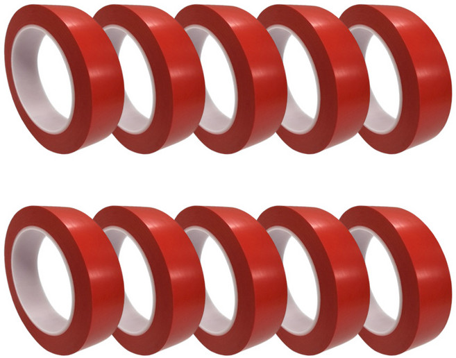 프로테이프 라인테이프 24mm*30M 빨강 10개 바닥라인테이프 PVC 안전 경계 주차표시 구획 동선 사선