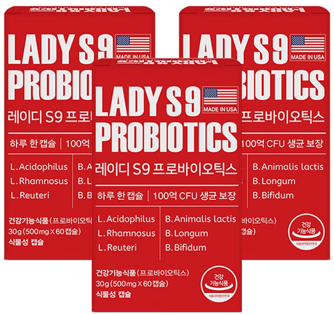 미국 레이디 S9 여성용 유산균 (60캡슐 2개월), 60정, 3개