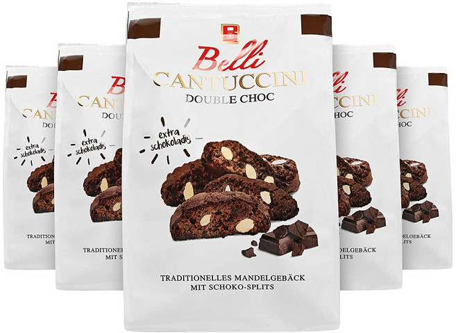 벨리 칸투치 Belli Cantuccini 5er Pack DOUBLE CHOC (5x 250g), 250g