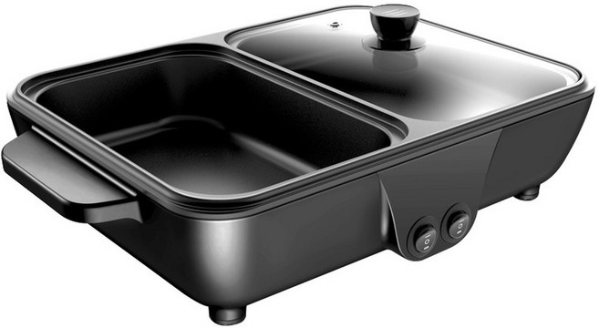 110V 220V 전기 플레이트 바베큐 냄비 다기능 밥솥 IN 1200W 그릴 스틱, Bla