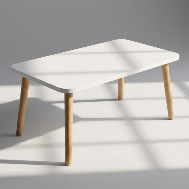 데이킨 혼술 혼밥 좌식 밥상 테이블 700X400X300, 2인용, 화이트