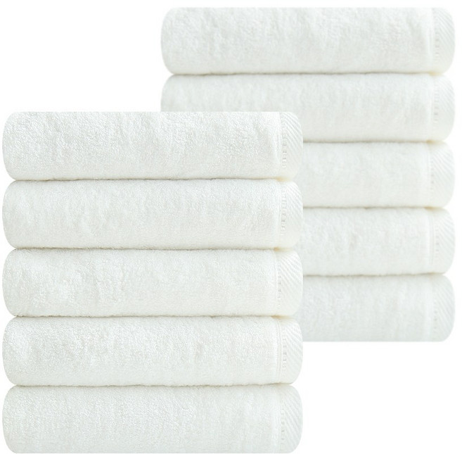 송월타월 솔리드뱀부 200g 고중량 호텔수건, 아이보리, 10개