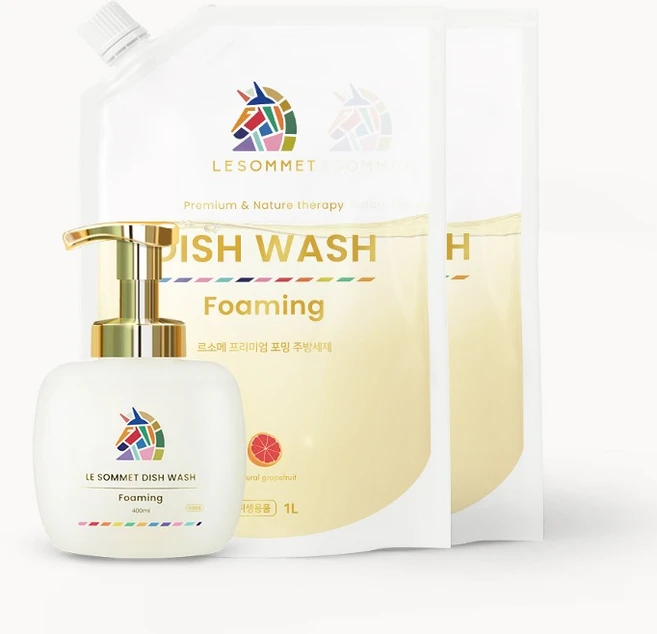 르소메 프리미엄 포밍 친환경 주방세제 400ml 본품 1개+리필 1000ml 2개, 1개 - 쿠팡