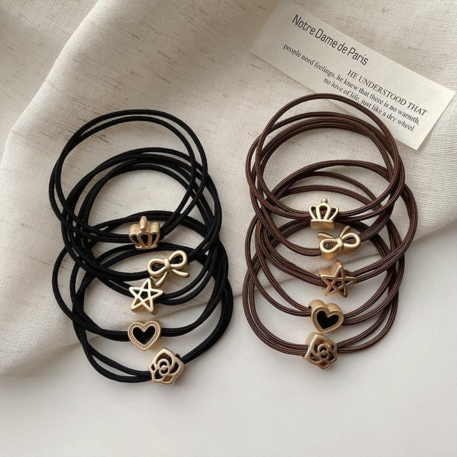 썬더리 클래식 골드메탈 헤어끈 세트 모던 심플 스틸