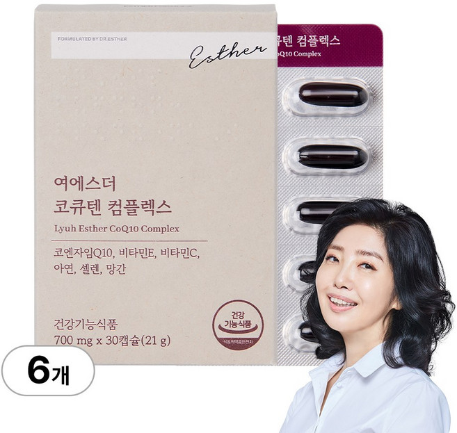 [본사직영] 여에스더 코큐텐 컴플렉스 국민영양 프로젝트, 6박스, 30정