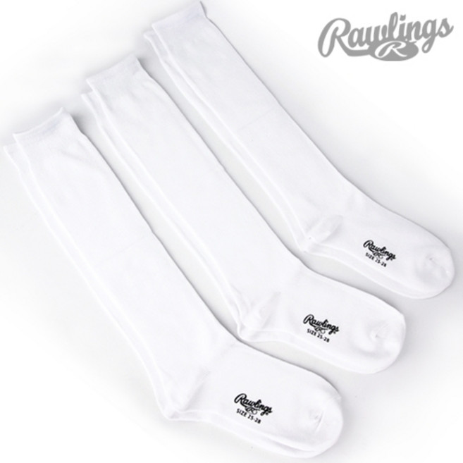 롤링스 야구 양말 13A-66A 화이트 3켤레 세트, 1세트