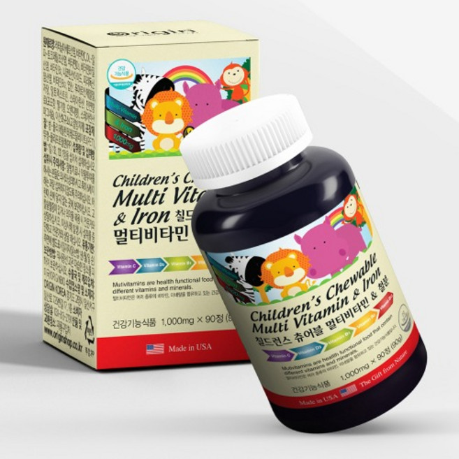 오리진 칠드런 멀티비타민 앤 철분, 90정, 1개