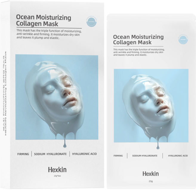 헤스킨 오션 모이스처라이징 콜라겐 마스크, 1개, 5개입