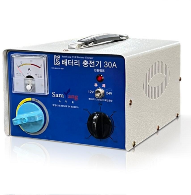 삼양에이브이알 차량용 배터리 충전기 12V 24V겸용 30A SY-30A, 1개