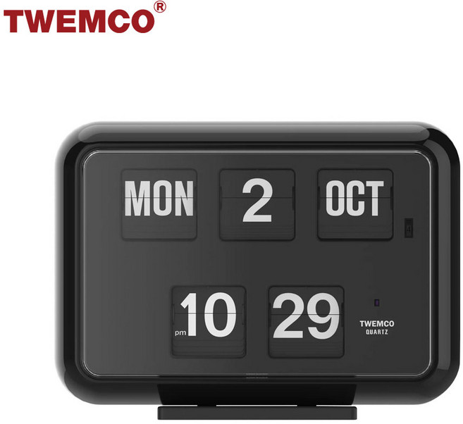 트웸코 QD-35 퍼페추얼 캘린더 플립 벽시계 탁상시계 겸용, 블랙