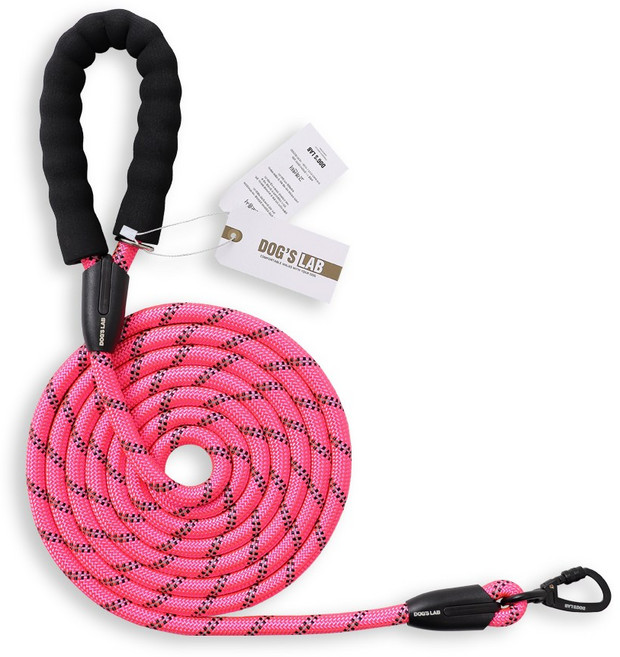 독스랩 1.5m 2m 3m 5m 스트롱 로프 소형견 중형견 대형견 줄 강아지 리드줄 산책줄, 핑크, 1개