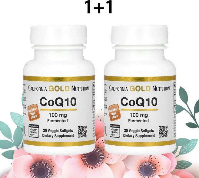 1+1 캘리포니아골드뉴트리션 코큐텐 코엔자임 CoQ10 유비퀴논 100 mg 30 캡슐, 30정, 2개 - 쿠팡