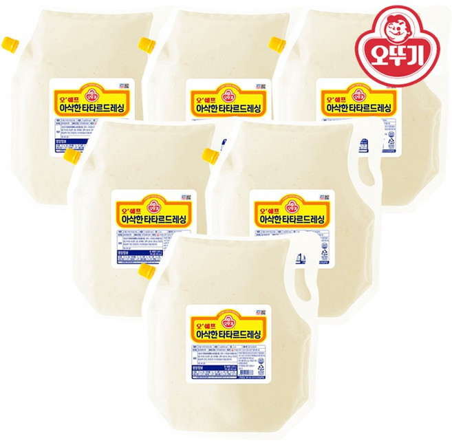 오뚜기 오쉐프 아삭한 타타르드레싱 2kg, 6개
