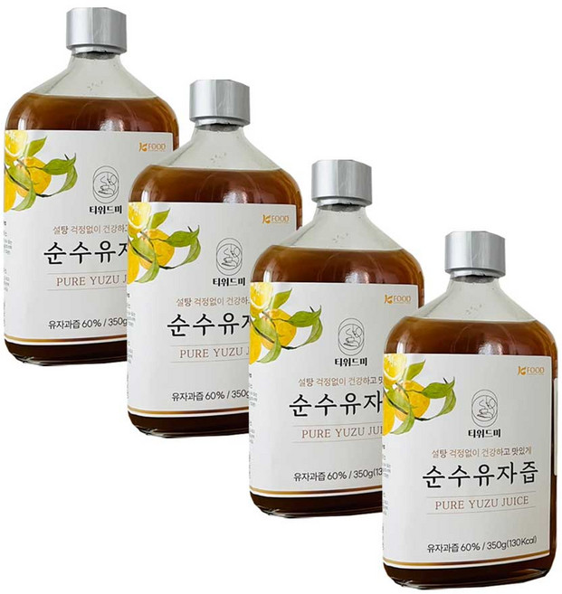 봄나래 고흥 저당 무설탕 순수유자즙 유자차, 4개, 1개입, 350g