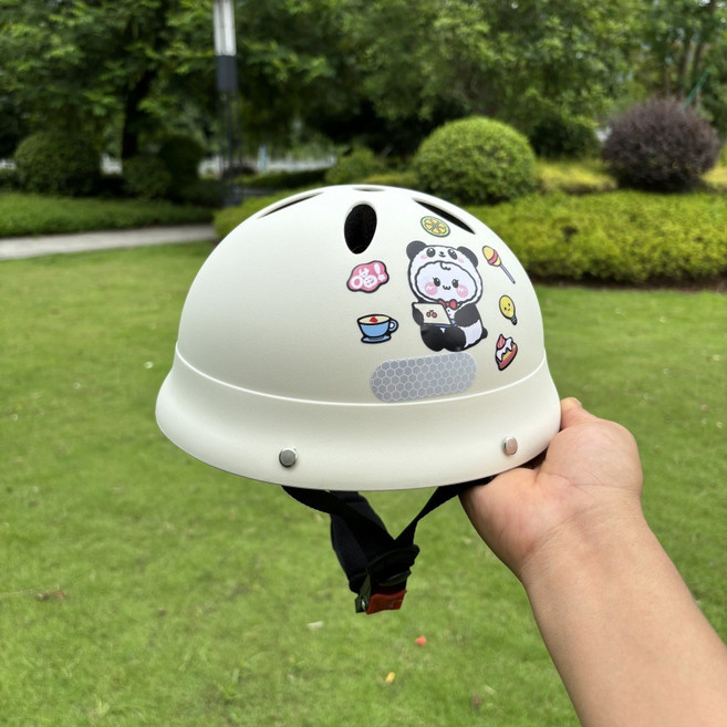 嬰幼兒小款透氣不悶熱安全帽0-6歲電動車滑板車通用頭盔, 透氣防摔【米白11號】