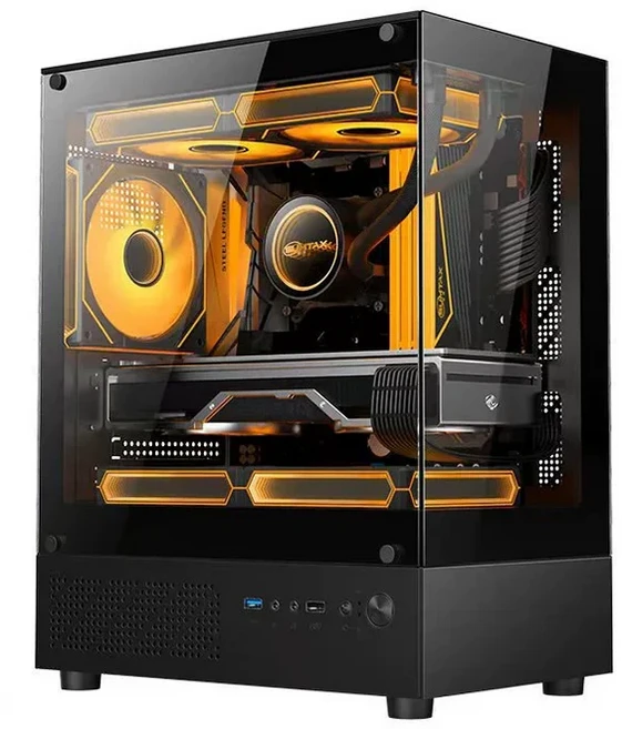 STEEL LEGEND 電腦機殼, 1個, 黑色USB3.0（鋼化玻璃）