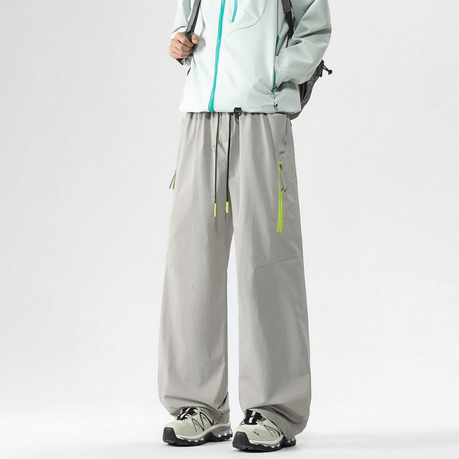 CHAODASHI 美式寬鬆多口袋工裝褲 復古傘兵褲