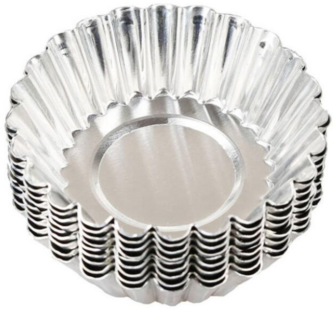 조리일기 미니 타르트 틀 조리일기 미니 타르트 틀 가정용 푸딩토 베이킹 케이크 모형 알루미늄 국화잔 쌀떡찜, 50개