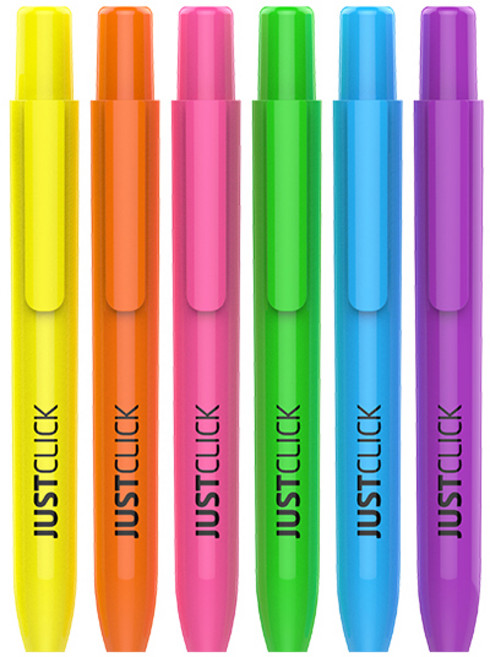 [홈앤스쿨] 모리스 저스트클릭 형광펜 M2 노크식 클릭식 낱자루, 오렌지