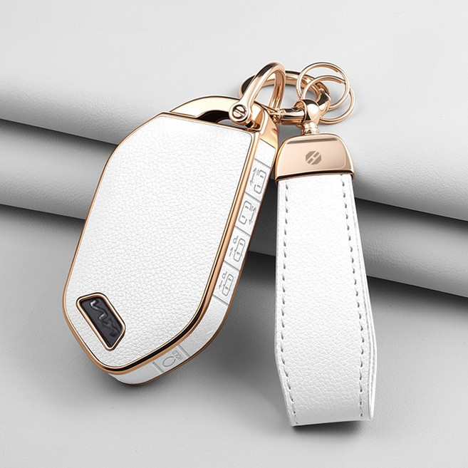 HAKO 소프트2.0 가죽TPU 차키케이스+키홀더 (9버튼), K-16 (9버튼), 화이트