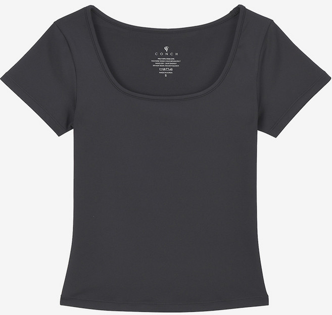 [콘치웨어] 여성용 슬림핏 스퀘어넥 숏 슬리브 3colors 필라테스 가