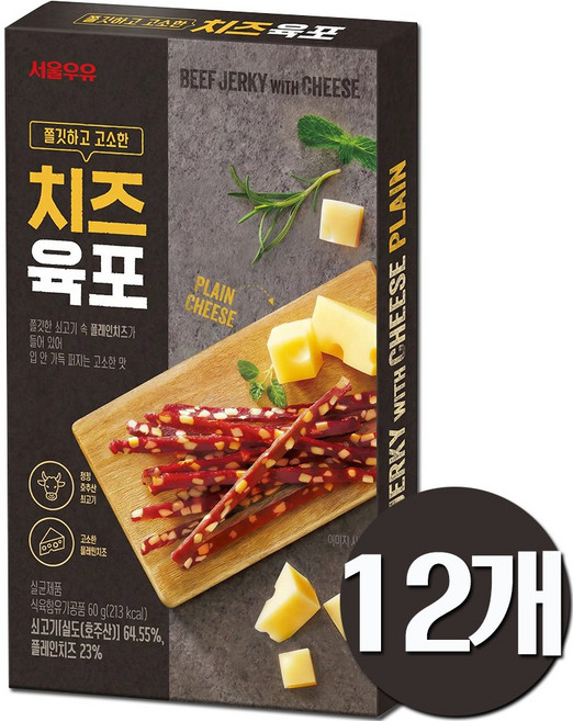 서울우유치즈 치즈육포, 60g, 12개