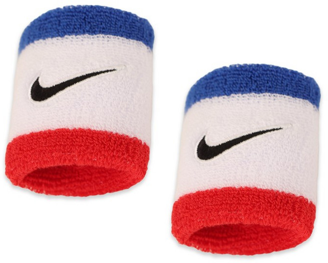 나이키 스우시 클래식 손목밴드, 블루화이트레드혼합, 2개