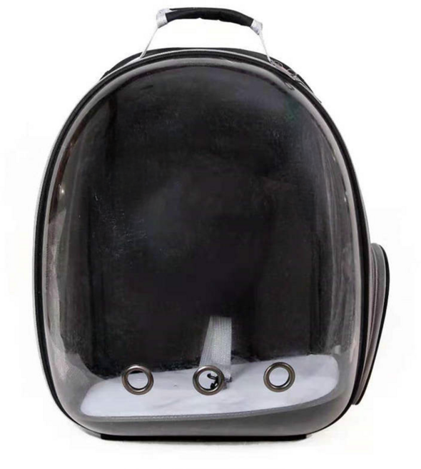 반려동물 이동가방 고양이 강아지 우주선 백팩 이동장 가방 투명 외출가방, 1개, 블랙