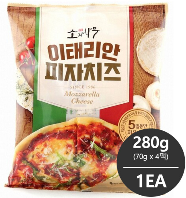 동원 이태리안 모짜렐라 피자치즈 280g (70g x 4팩) 1개 냉장배송