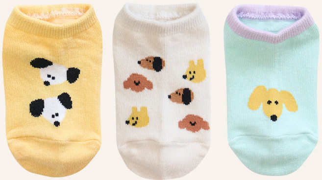 여름 발목 아동 주니어 강아지 양말 도란도란 3종 세트