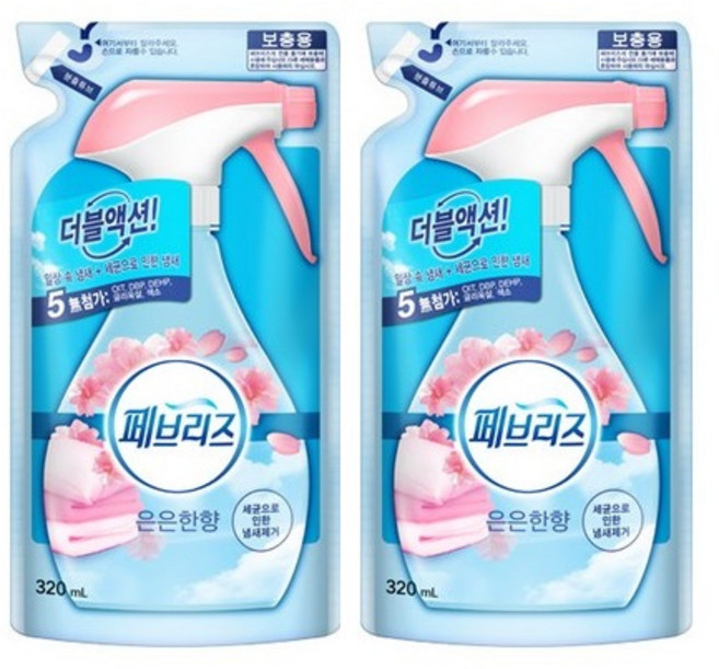 페브리즈 은은한향 섬유 탈취제 리필형, 320ml, 2개