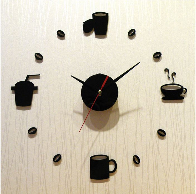 못없이 붙이는 DIY 무소음 벽시계 커피타임 5시전 당일발송