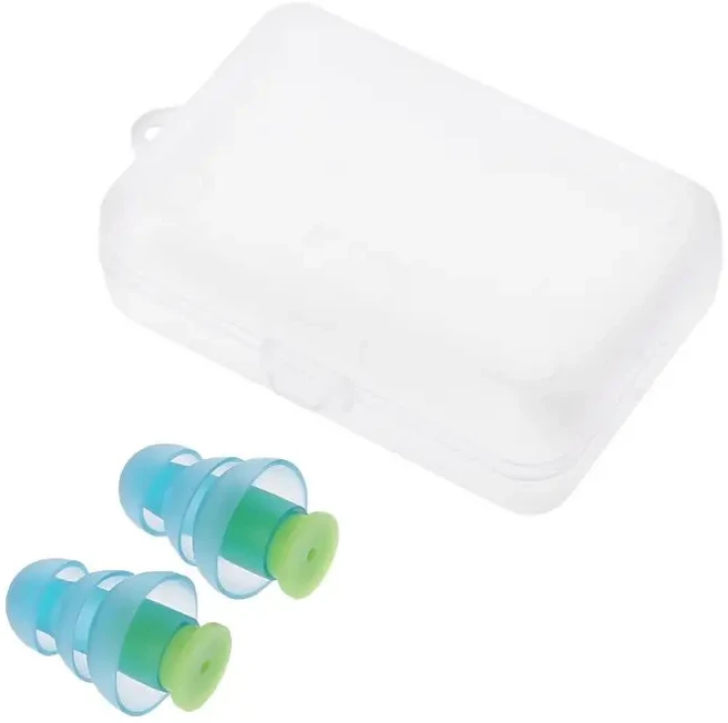 1 쌍 재사용 가능한 소음 차단 귀마개 청력 보호 콘서트 용 방수 귀마개 음악가 오토바이, 01 파란색