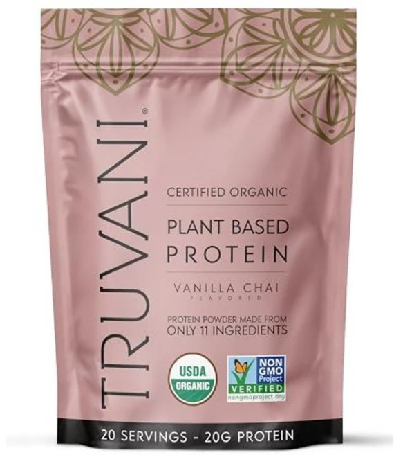Truvani Vegan Pea Protein Powder | Vanilla Chai | 20g Organic Plant Based Protein | 20 Servings |, 20 Servings (Pack of 1), 1개 - 쿠팡