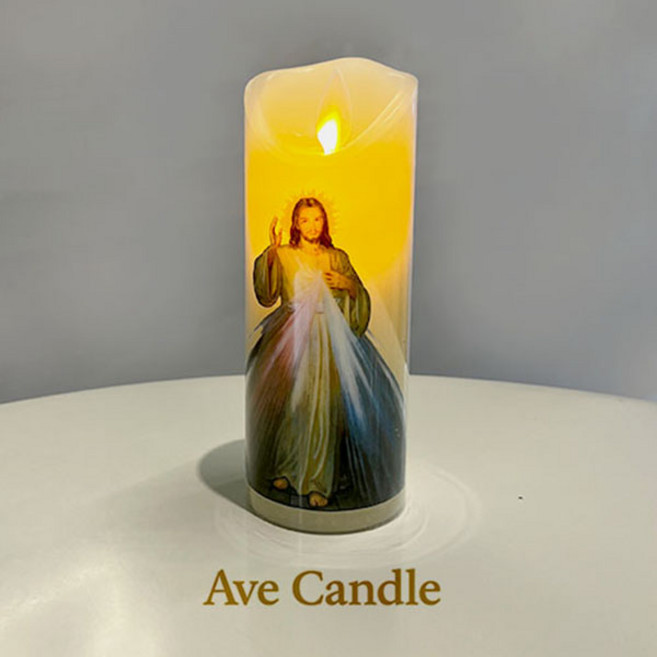 LED 전자양초-자비예수 천주교 성물, 1개