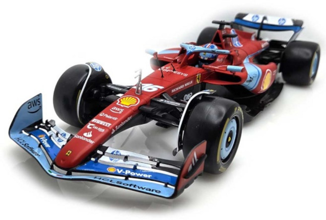 1:18 페라리 SF24 샤를 르클레르 레이싱 받침대 미니카 다이캐스트, 18페라리(SF24샤를르클레르), 1개