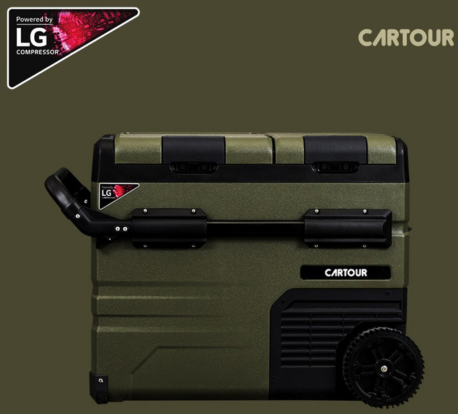 [듀얼도어] LG콤프 카투어 캠핑 정품 캠핑 차량용 냉장고 블루투스 이동식 낚시 화물 이동식 냉동고, 45L