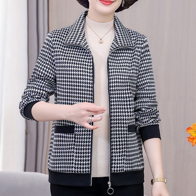 꽃소담 중년여성 봄가을 주머니 집업 바람막이 점퍼 50대 60대 숏 자켓 HZHF26A558