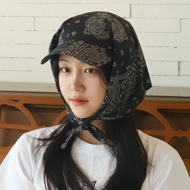 캡조아 자외선차단 스카프 볼캡 남녀공용 두건 터번햇 반다나 썬캡 여행 휴가룩 여름 모자