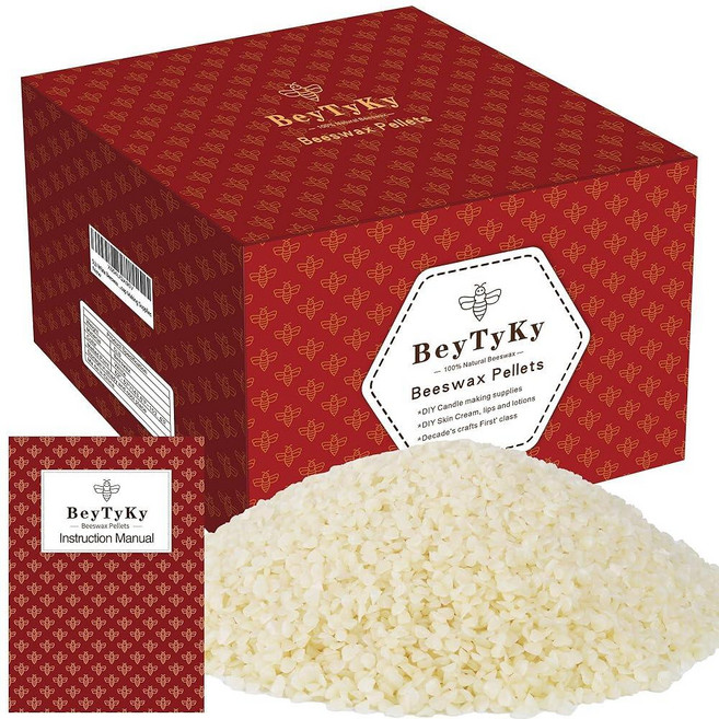 4.5kg(10파운드) 유기농 화이트 밀랍 펠릿 - 캔들 제작용 밀랍 DIY 크림 립밤 로션 및 비누 제작 용품용 트리플 필터 왁스 화장품 등급 쉽게 녹는 순수 천연, 5lb