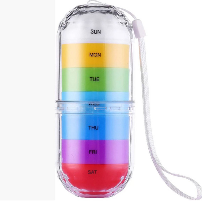 요일별약통 휴대용 알약케이스 알약통 보관함 일주일약통, 1개